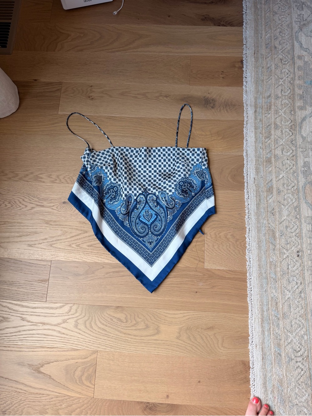 Zara Blue Paisley Bandana Cami Top - Women's Slip-On Tank